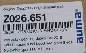 Wholesale Z026.651 AUMA Actuator Parts For Multi Turn Actuators SA 30.1 / SAR 30.1 Seals from china suppliers