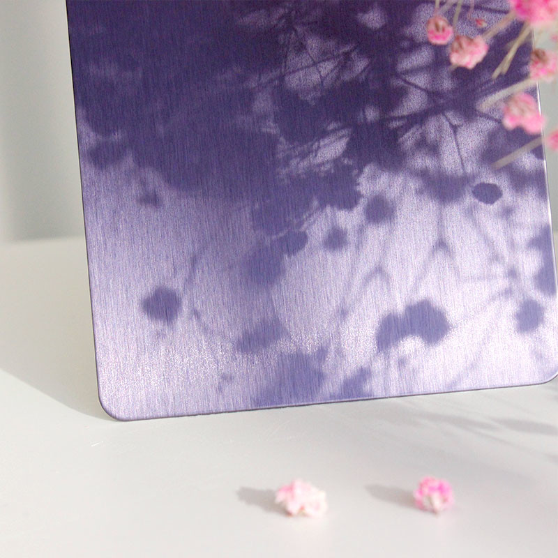 304 Brushed Decorative Stainless Steel Sheet Purple NO.4 Stainless Steel Panel
