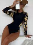 Three Piece Islamic Swimming Clothes Conservative Women'S Burkini With Chest Pad