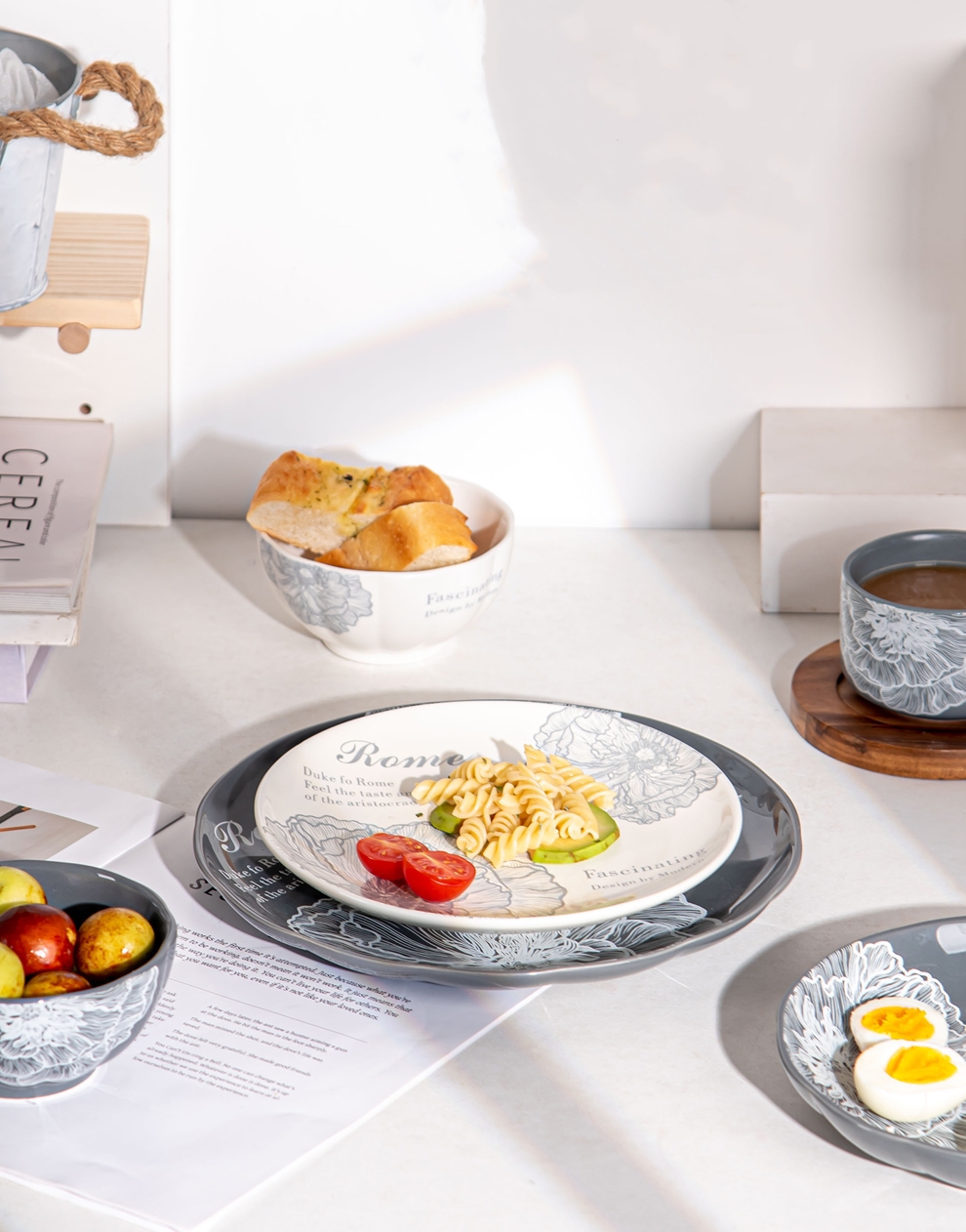 Ceramic Dinner Set 72 Pcs Porcelain Dinnerware Jogo De Jantar Tableware 2024 Design Rome