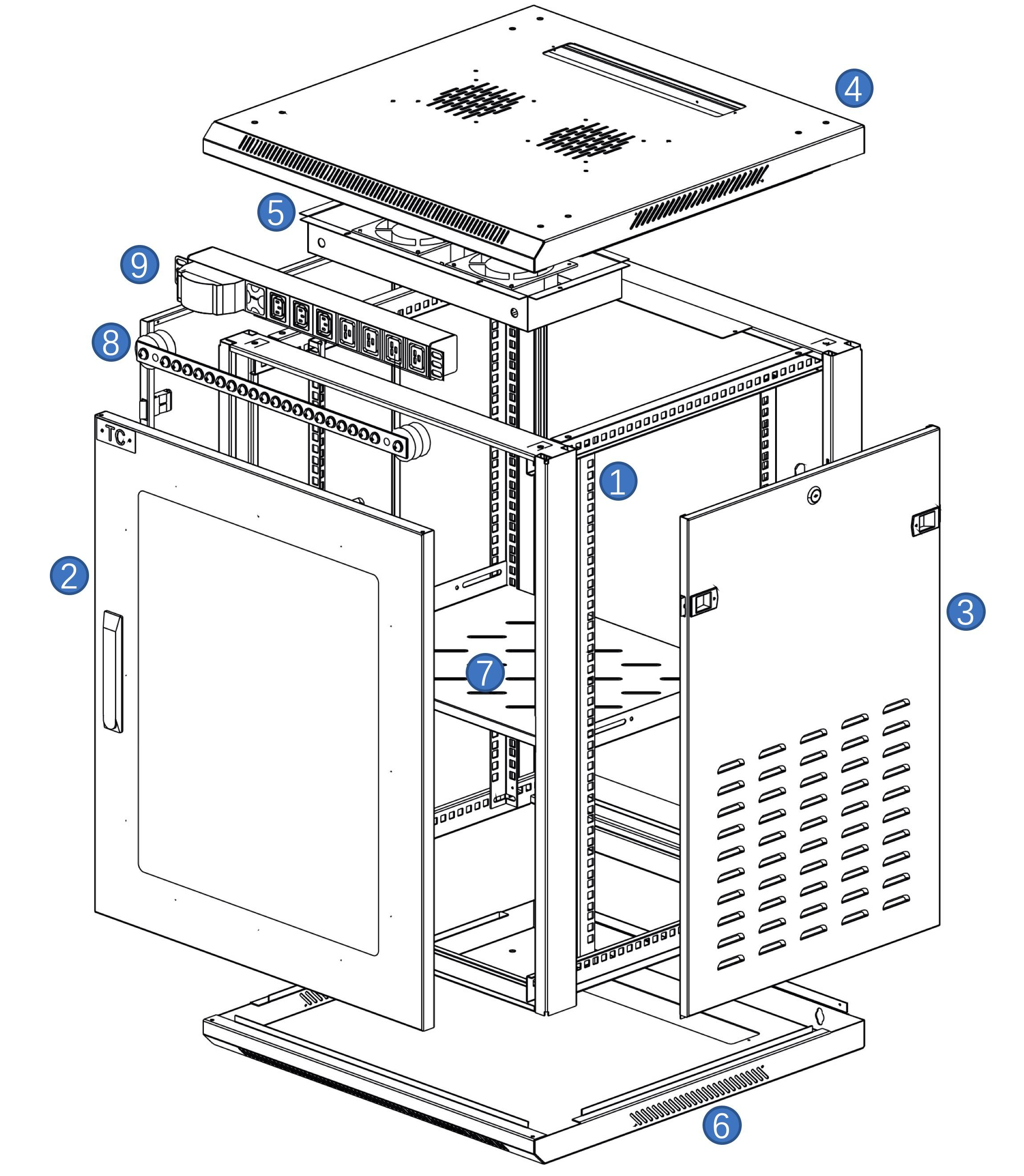 27U Wall-Mounted Network Rack Cabinet with Plexiglass Door and IP20 Protection