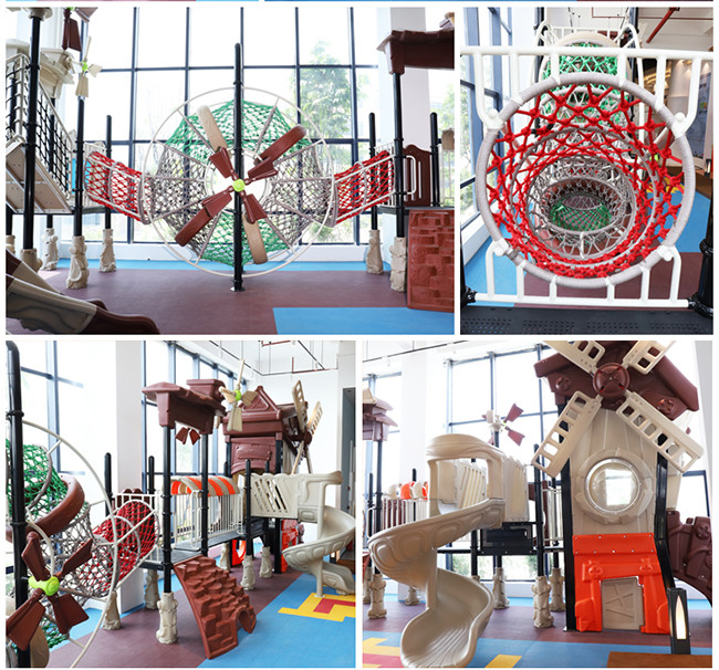 Outdoor Playground Equipment Kids Outdoor Plastic Slide With Climbing Net