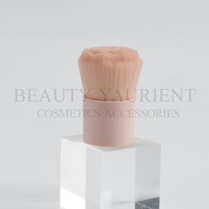 Wholesale Flower Hair Plastic Handle Fluffy Foundation Makeup Brush Flat 25mm Diameter from china suppliers
