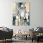 Handmade Abstract Gold Foil Oil Painting on Canvas Luxurious Thick Texture Wall
