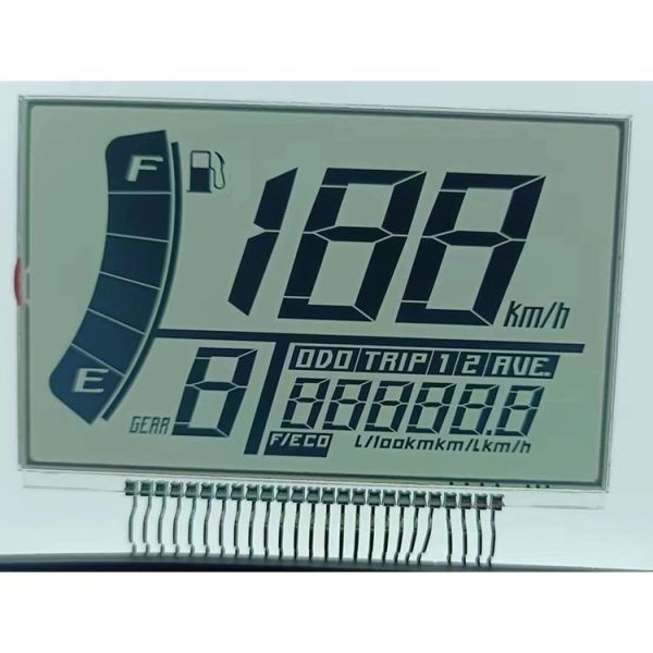 Customized Size Htn Type Segment Lcd Display Panel For Ebike Speedometer