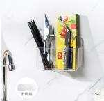 Wall Mount Plastic Storage Caddy Organizer Self Adhesive Non Drilling Basket