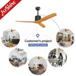 Wood 3 Blade Ceiling Fan without Light for 52 inch Size in English Operating
