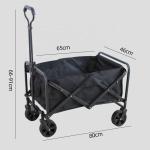 5 Inch Rubber Wheels Folding Beach Wagon No Brakes Outdoor Camping Outdoor
