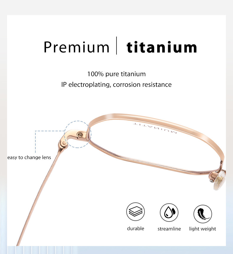 Optical Flexible Titanium Frame Glasses With Transparent Lenses