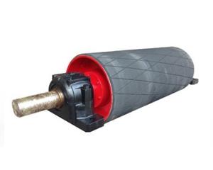 Wholesale Diamond Rubber Lagged Drum Pulley Belt Conveyor Head Pulley For Anti Slip Performance from china suppliers
