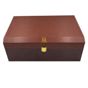 Wholesale New Design Half Leather Wooden Perfume Gift Box Arabic Market from china suppliers