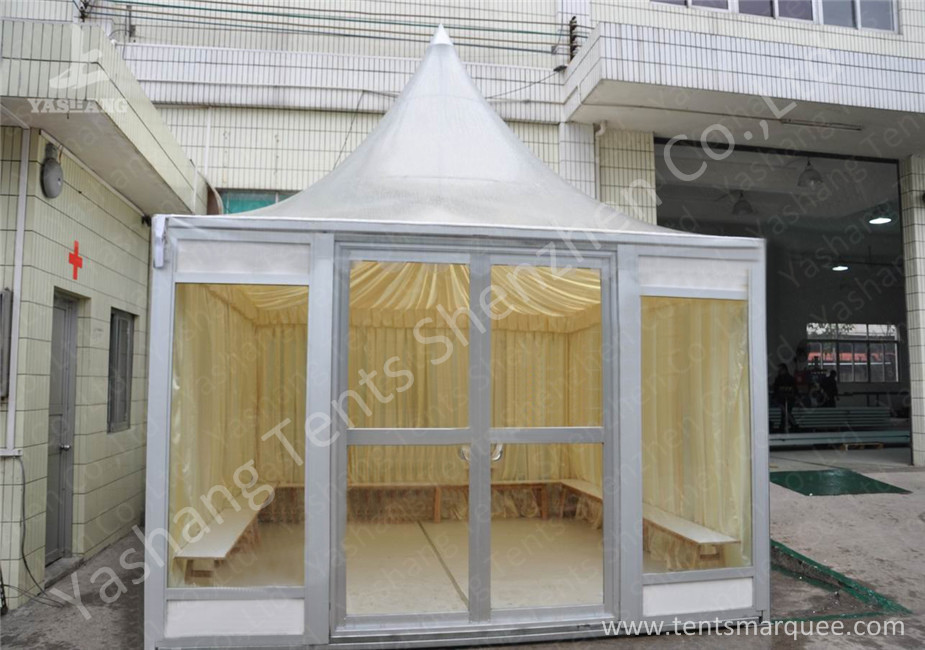 White High Peak Tents , Aluminium Pagoda Tent Custom Made Color And Wall Material