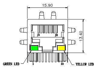 LPJ0112GENL RJ45 Magnetic Connector Cross HFJ11-RP22E-12RL