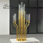 ZT-586 New tall 17arms wedding candelabra centerpieces gold candle holders