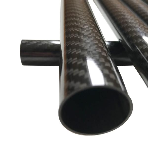 Carbon Fiber Tubing - 16mm x 14mm x 500mm - 3K Roll Wrapped 100% Carbon Fiber