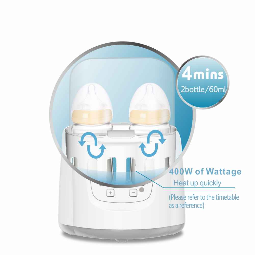 Adjustable Temperature Electric Baby Double Bottle Warmer PC ABS Electric Bottle Heater