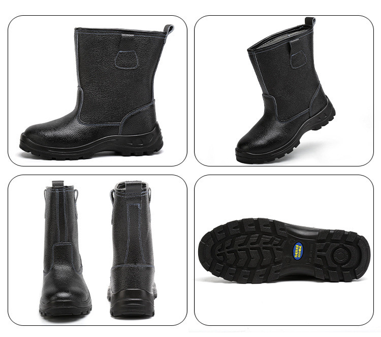 Kevlar Midsole Safety Shoes Cowhide Genuine Leather Work Boots with Steel Toe