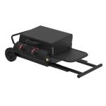 90*80*53cm Black Steel Portable Outdoor Cool Camping Gas Grill With Small Wheels