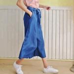 100% Lyocell new designs photos wide leg ladies pants women bell-bottom jeans