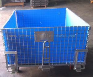 China 4 Side Bottom Plastic Board Steel Containers For Semi - Finished Cargo Protection on sale