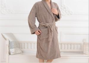 Wholesale Smooth Hotel Bathrobes Towel Coral Velvet Coffce Color And Soft Robe Skin Friendly from china suppliers