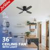 Buy cheap 36 Inch Modern Led Invisible Ceiling Fan Mini 4 Plywood Blades Low Profile from wholesalers