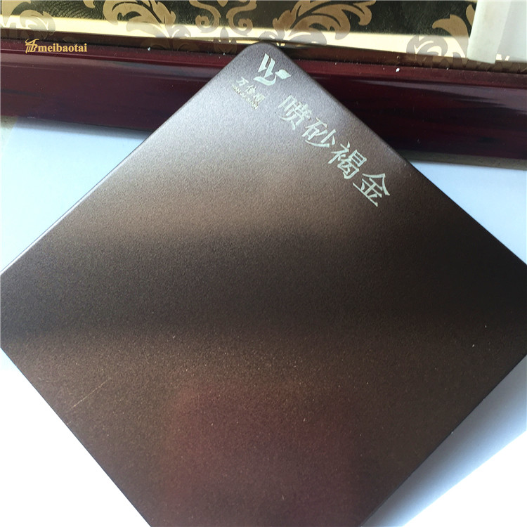 Sandblasted Brown Gold Decorative SS Sheet 0.65mm Flat Shape