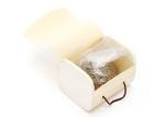 Round Birch Bark Balsa Box Natural Wood Color , Wooden Tea Bag Gift Box