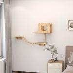 Diy Cat Climbing Wall Wood Cute Cat Tree Save Space Free Combination