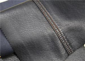 Wholesale Custom PU Synthetic Leather , Black Washed Polyurethane Leather Fabric from china suppliers