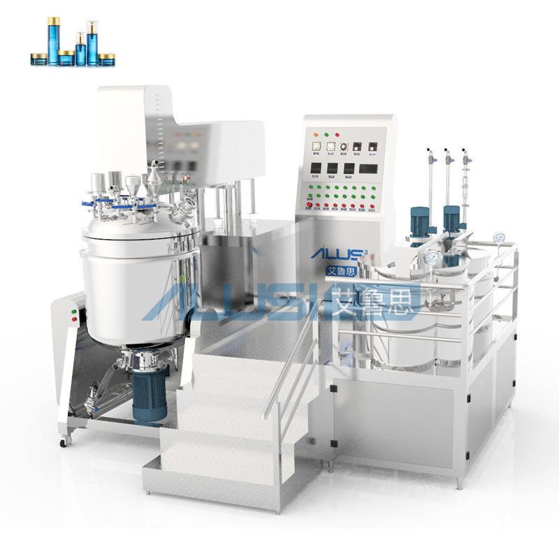 Ailusi 200 L Hydraulic Lifting Paste Blender Bottom Homogenizer Cosmetics Cream Making Machine Emulsifier Mixer