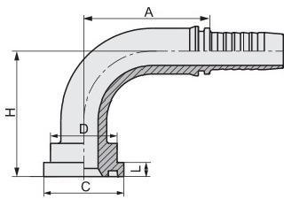 Reusable Hydraulic Fittings Swaged Hose Fittings SAE Flange Heavy Series Flange SAE 6000 Psi 87691