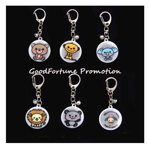 promotion printed logo Eco pvc reflective traffic safety item keychain keyrings