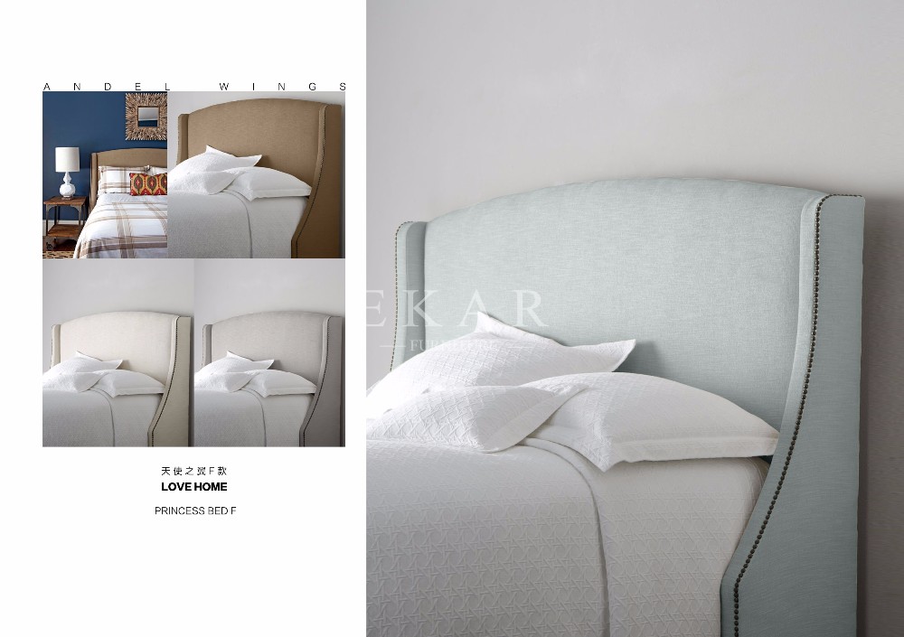 Full Size Headboard Simple Double Bed Design in Woods