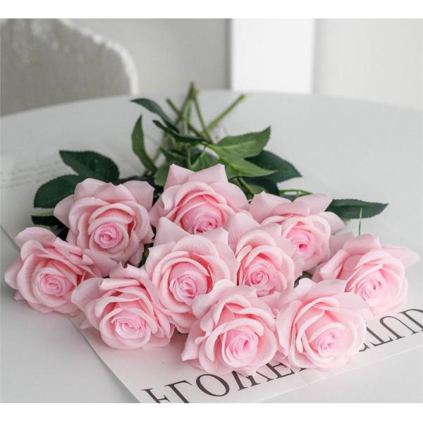 Odorless Moisturizing Rose Artificial Silk Flowers Real Touch