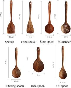 Wholesale 7pcs Acacia Teak Wood Cooking Utensils Wooden Spoon And Fork Set from china suppliers