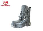Punk Real Leather Leather Military Boots , Vintage Dress Combat Boot Sneakers