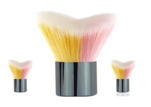 Wholesale Triangle Shaped Kabuki Makeup Brush Yellow Ultra Soft And Smooth from china suppliers