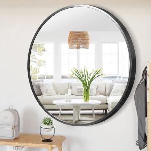 Wholesale CE RoHS Certified Modern Minimalist Black Framed Wall Mounted Illuminated Makeup Mirror from china suppliers