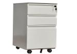 White Office Steel 0.7mm 3 Drawer Rolling File Cabinet
