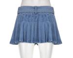 Oem Apparel Manufacturers Women'S Pleated Skirt With Belt A - Line Skirt High