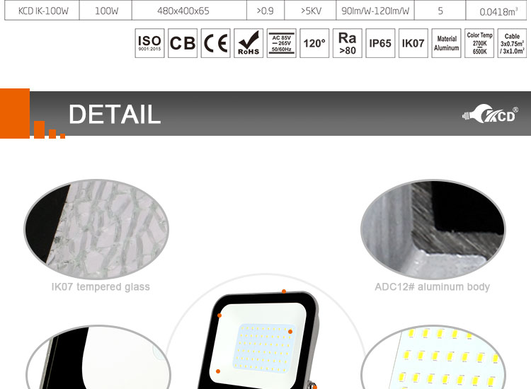Tampered Glass 200w LED Flood Light