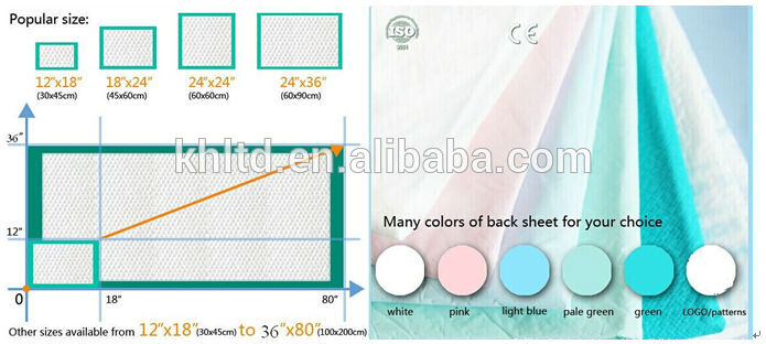 Waterproof Tissue Paper Printing Medical Incontinence Pads
