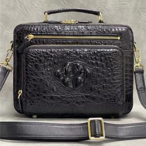 Wholesale Exotic Alligator Leather Zipper Closure Men's Portfolio Bag Working Briefcase Genuine Crocodile Skin Male Handbag from china suppliers