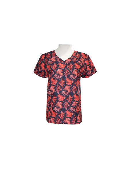 250 GSM Polyester 92% Spandex 8% V Neck Printed Medical Scrubs Anti-bacteria
