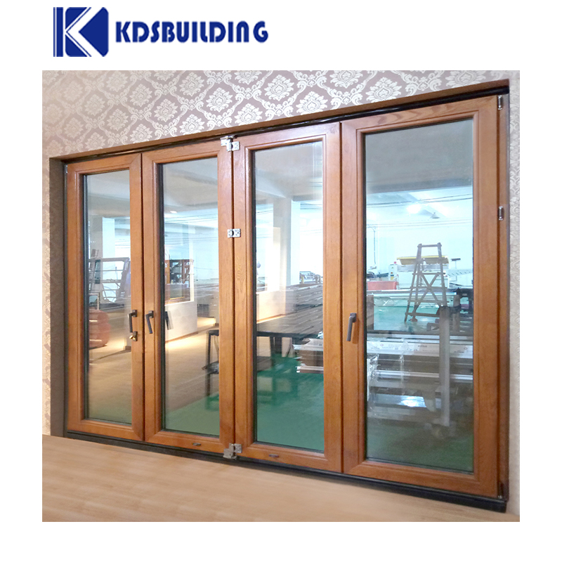 KDSBuilding New Design Modern Commercial Wooden Glass Folding Door Pictures For Sale