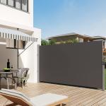Outdoor Patio Retractable Side Awning Sun Shade Wind Protection Sliding Privacy