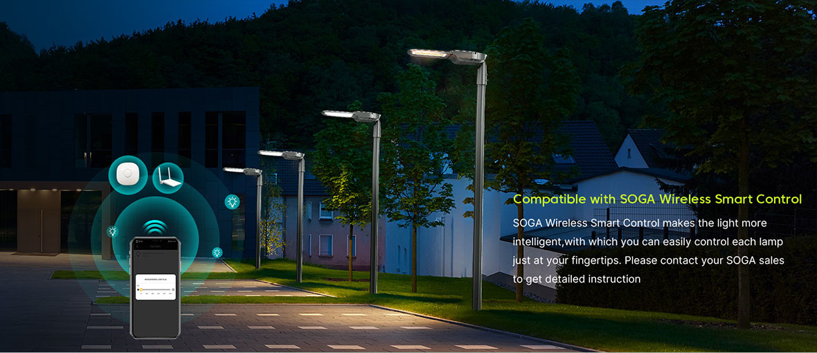 3000K/4000K/5000K/6000K IP66 Dimmable LED Street Light for Wall/Pole Mounting