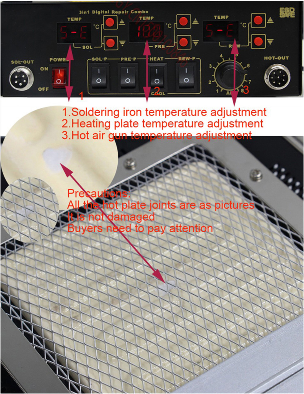 Hot Air Heat Gun 120L/Min 450W Rework Soldering Station