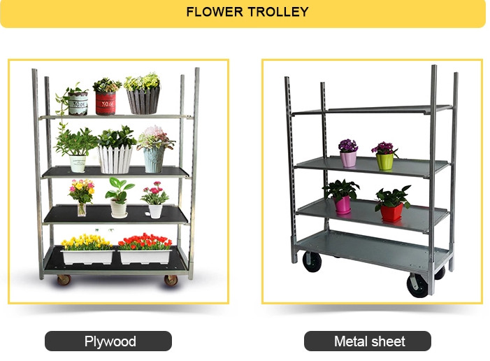 Plywood Dutch Flower Trolley Seedling Cart For Propagation Room